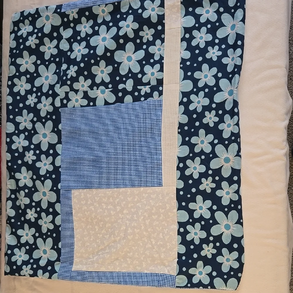 Blue and White Patchwork Quilt Bedding